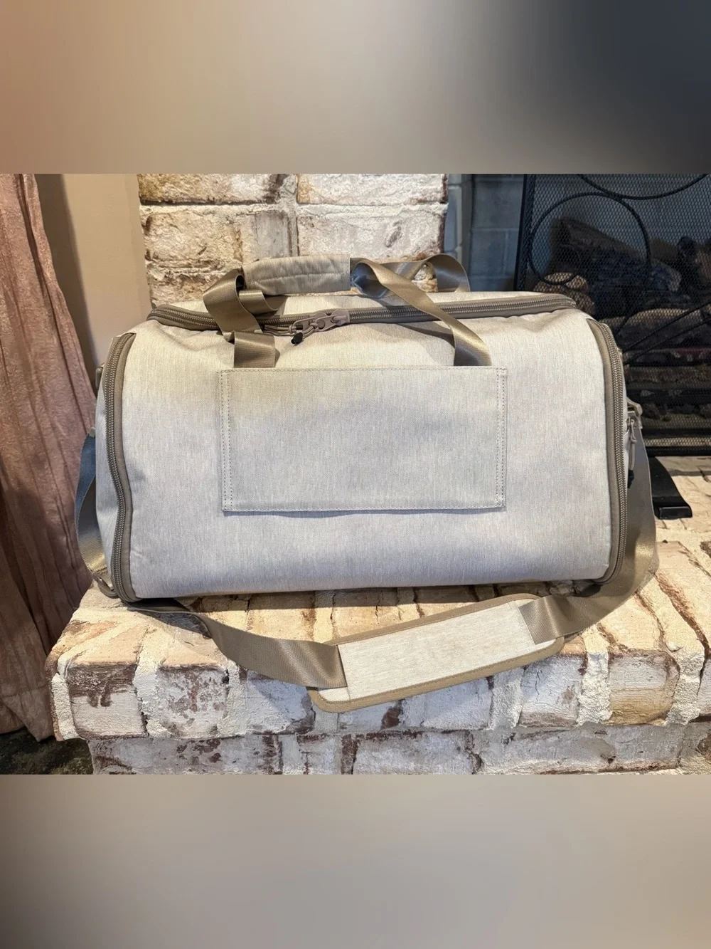 Halfday Convertible Garment Duffle Bag - Travel - Cream / Khaki - Picture 2 of 11